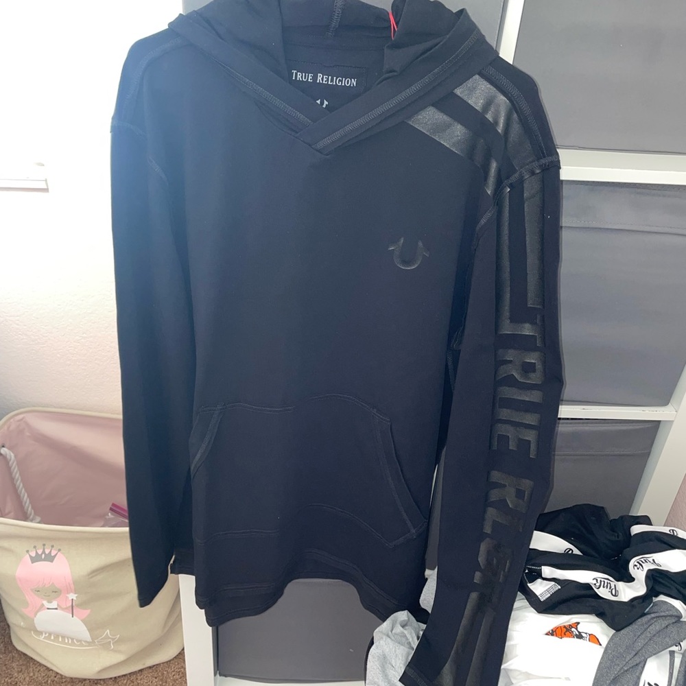 True Religion hooded varisty pullover